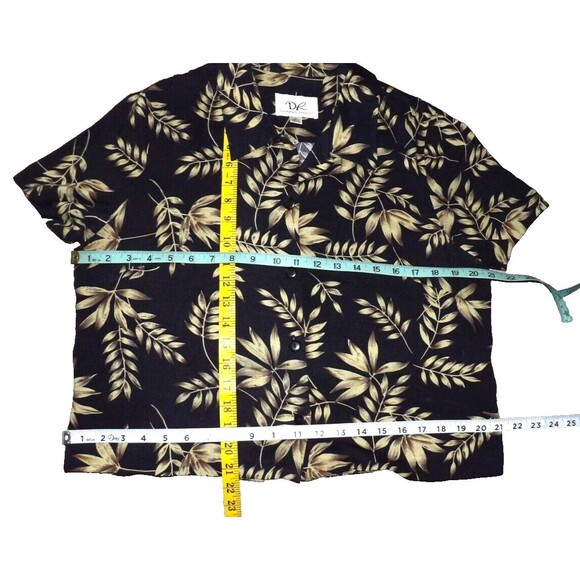 Donna Ricco DR 2 pc Black Tan Maxi Dress Tank 12 Matching Button Up Shirt Floral - Picture 14 of 16